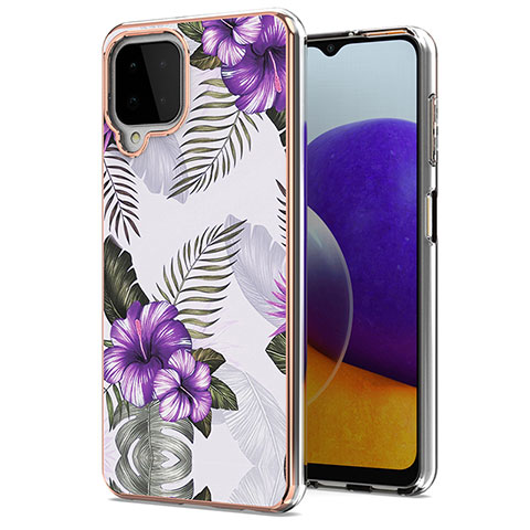 Coque Silicone Motif Fantaisie Souple Couleur Unie Etui Housse Y03B pour Samsung Galaxy A22 4G Violet