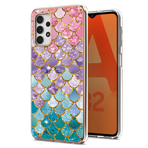 Coque Silicone Motif Fantaisie Souple Couleur Unie Etui Housse Y03B pour Samsung Galaxy A32 5G Colorful