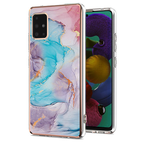 Coque Silicone Motif Fantaisie Souple Couleur Unie Etui Housse Y03B pour Samsung Galaxy A51 5G Bleu