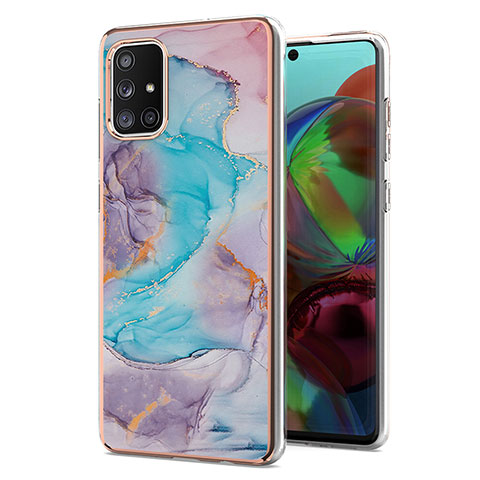 Coque Silicone Motif Fantaisie Souple Couleur Unie Etui Housse Y03B pour Samsung Galaxy A71 4G A715 Bleu