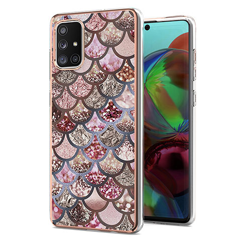 Coque Silicone Motif Fantaisie Souple Couleur Unie Etui Housse Y03B pour Samsung Galaxy A71 4G A715 Marron