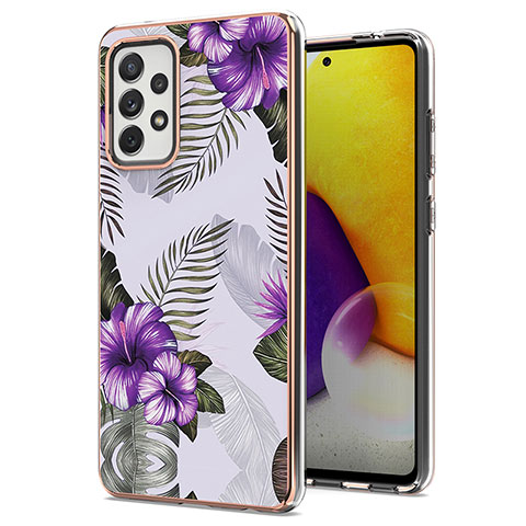 Coque Silicone Motif Fantaisie Souple Couleur Unie Etui Housse Y03B pour Samsung Galaxy A72 4G Violet