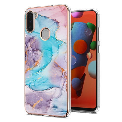 Coque Silicone Motif Fantaisie Souple Couleur Unie Etui Housse Y03B pour Samsung Galaxy M11 Bleu