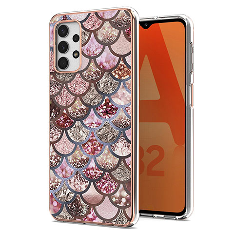 Coque Silicone Motif Fantaisie Souple Couleur Unie Etui Housse Y03B pour Samsung Galaxy M32 5G Marron