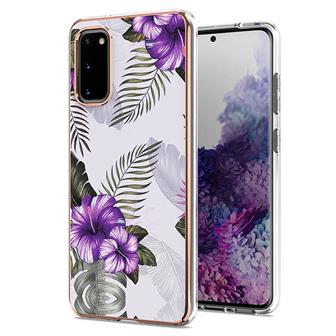 Coque Silicone Motif Fantaisie Souple Couleur Unie Etui Housse Y03B pour Samsung Galaxy S20 5G Violet