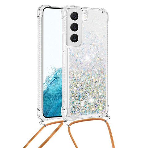 Coque Silicone Motif Fantaisie Souple Couleur Unie Etui Housse Y03B pour Samsung Galaxy S21 5G Argent