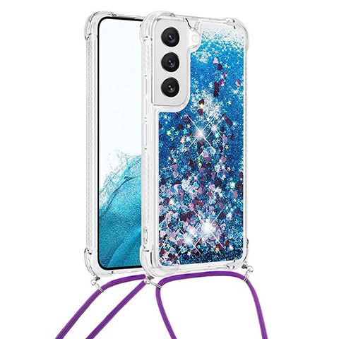 Coque Silicone Motif Fantaisie Souple Couleur Unie Etui Housse Y03B pour Samsung Galaxy S21 5G Bleu