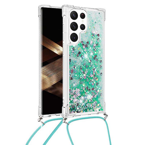 Coque Silicone Motif Fantaisie Souple Couleur Unie Etui Housse Y03B pour Samsung Galaxy S24 Ultra 5G Vert