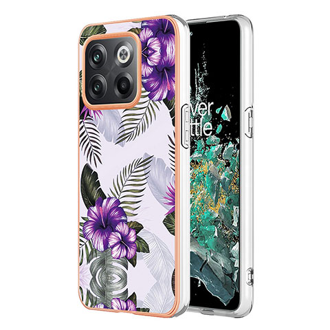 Coque Silicone Motif Fantaisie Souple Couleur Unie Etui Housse Y04B pour OnePlus 10T 5G Violet