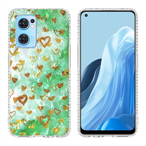 Coque Silicone Motif Fantaisie Souple Couleur Unie Etui Housse Y04B pour Oppo Find X5 Lite 5G Pastel Vert