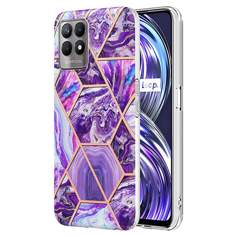 Coque Silicone Motif Fantaisie Souple Couleur Unie Etui Housse Y04B pour Realme 8i Violet