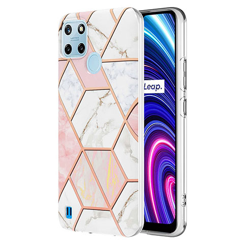 Coque Silicone Motif Fantaisie Souple Couleur Unie Etui Housse Y04B pour Realme C25Y India Rose