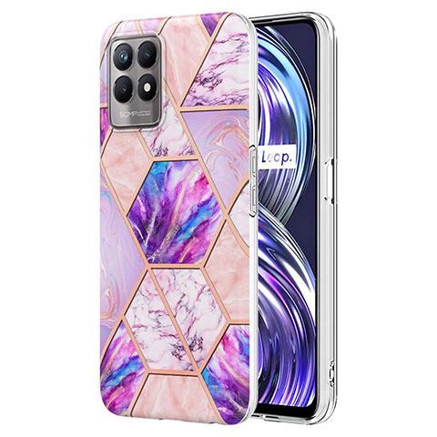 Coque Silicone Motif Fantaisie Souple Couleur Unie Etui Housse Y04B pour Realme Narzo 50 4G Violet Clair