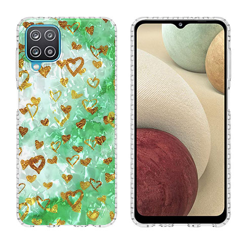 Coque Silicone Motif Fantaisie Souple Couleur Unie Etui Housse Y04B pour Samsung Galaxy A12 5G Pastel Vert