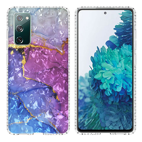 Coque Silicone Motif Fantaisie Souple Couleur Unie Etui Housse Y04B pour Samsung Galaxy S20 FE 4G Violet