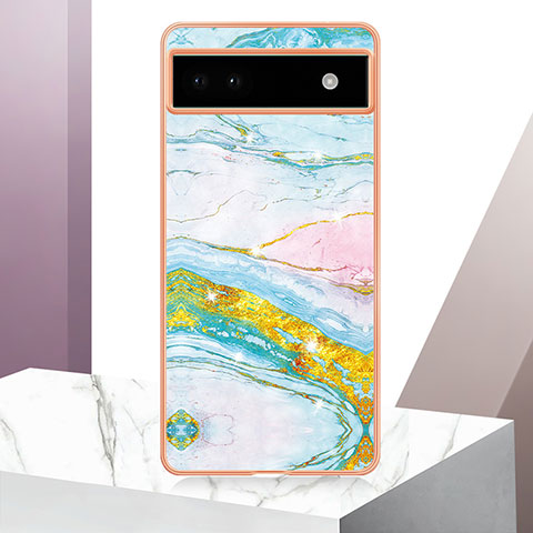 Coque Silicone Motif Fantaisie Souple Couleur Unie Etui Housse Y05B pour Google Pixel 6a 5G Colorful