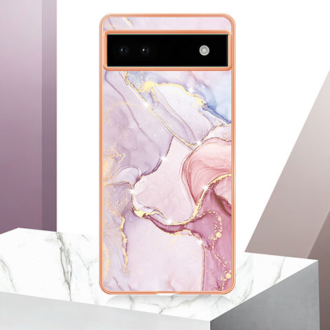 Coque Silicone Motif Fantaisie Souple Couleur Unie Etui Housse Y05B pour Google Pixel 6a 5G Rose