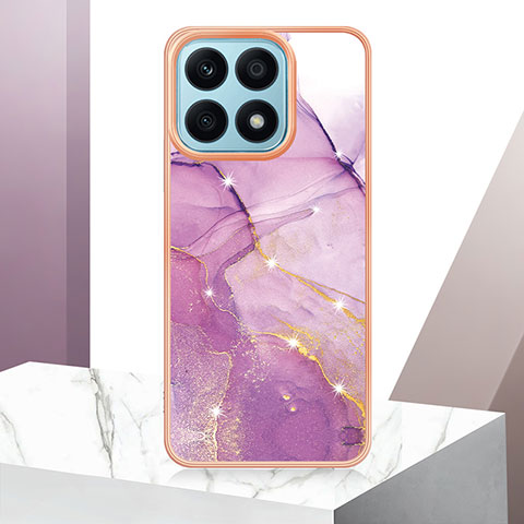 Coque Silicone Motif Fantaisie Souple Couleur Unie Etui Housse Y05B pour Huawei Honor X8a 4G Violet Clair