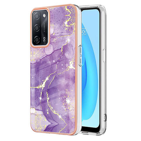 Coque Silicone Motif Fantaisie Souple Couleur Unie Etui Housse Y05B pour Oppo A53s 5G Violet