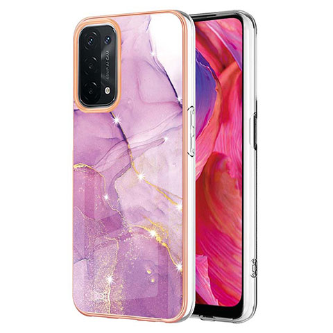 Coque Silicone Motif Fantaisie Souple Couleur Unie Etui Housse Y05B pour Oppo A54 5G Violet Clair