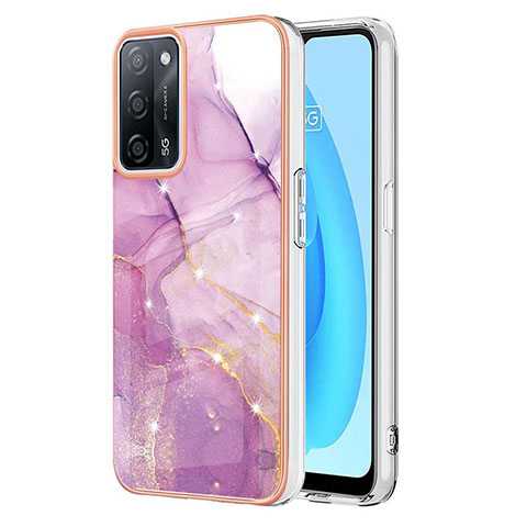 Coque Silicone Motif Fantaisie Souple Couleur Unie Etui Housse Y05B pour Oppo A55 5G Violet Clair