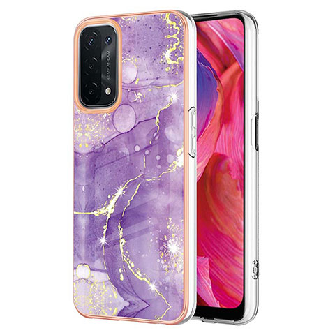 Coque Silicone Motif Fantaisie Souple Couleur Unie Etui Housse Y05B pour Oppo A74 5G Violet