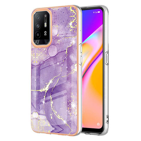 Coque Silicone Motif Fantaisie Souple Couleur Unie Etui Housse Y05B pour Oppo A94 5G Violet