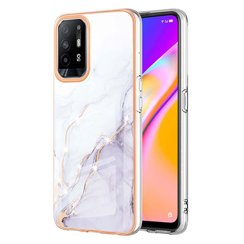 Coque Silicone Motif Fantaisie Souple Couleur Unie Etui Housse Y05B pour Oppo A95 5G Blanc