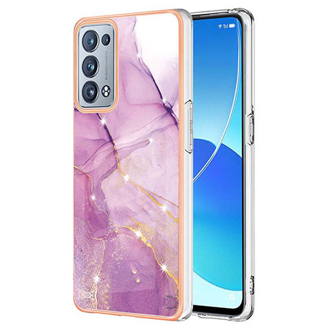 Coque Silicone Motif Fantaisie Souple Couleur Unie Etui Housse Y05B pour Oppo Reno6 Pro+ Plus 5G Violet Clair