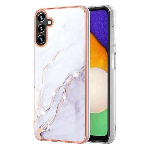 Coque Silicone Motif Fantaisie Souple Couleur Unie Etui Housse Y05B pour Samsung Galaxy A04s Blanc