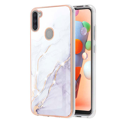 Coque Silicone Motif Fantaisie Souple Couleur Unie Etui Housse Y05B pour Samsung Galaxy A11 Blanc