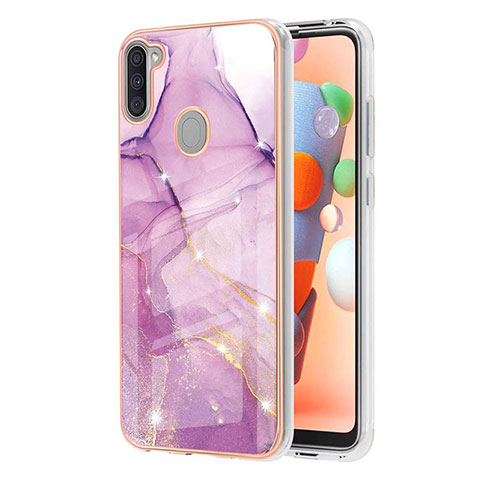 Coque Silicone Motif Fantaisie Souple Couleur Unie Etui Housse Y05B pour Samsung Galaxy A11 Violet Clair