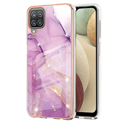 Coque Silicone Motif Fantaisie Souple Couleur Unie Etui Housse Y05B pour Samsung Galaxy A12 5G Violet Clair