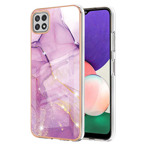 Coque Silicone Motif Fantaisie Souple Couleur Unie Etui Housse Y05B pour Samsung Galaxy A22 5G Violet Clair