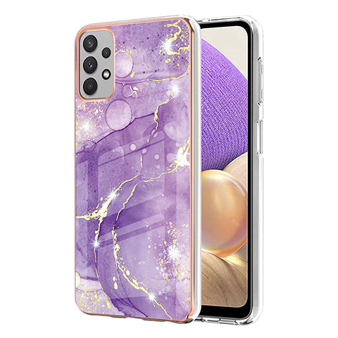 Coque Silicone Motif Fantaisie Souple Couleur Unie Etui Housse Y05B pour Samsung Galaxy A32 4G Violet