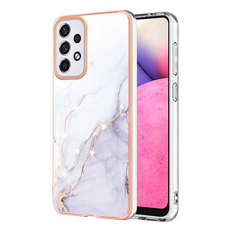 Coque Silicone Motif Fantaisie Souple Couleur Unie Etui Housse Y05B pour Samsung Galaxy A33 5G Blanc