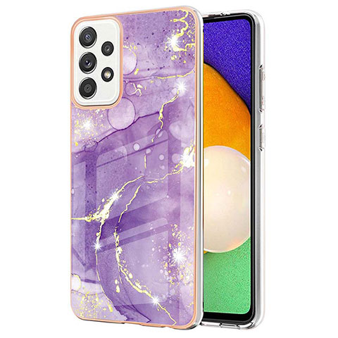 Coque Silicone Motif Fantaisie Souple Couleur Unie Etui Housse Y05B pour Samsung Galaxy A52 5G Violet