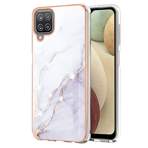 Coque Silicone Motif Fantaisie Souple Couleur Unie Etui Housse Y05B pour Samsung Galaxy M12 Blanc