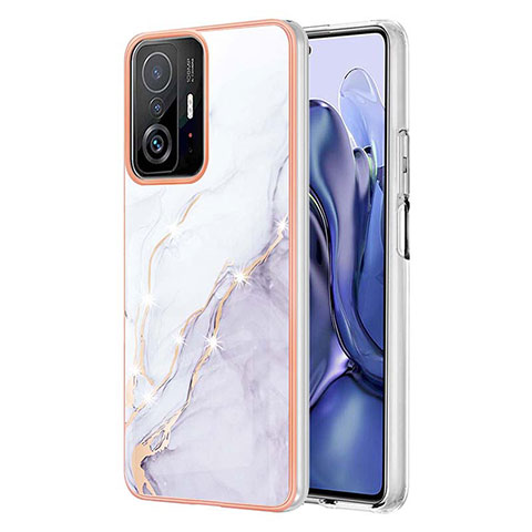 Coque Silicone Motif Fantaisie Souple Couleur Unie Etui Housse Y05B pour Xiaomi Mi 11T 5G Blanc