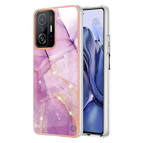 Coque Silicone Motif Fantaisie Souple Couleur Unie Etui Housse Y05B pour Xiaomi Mi 11T 5G Violet Clair