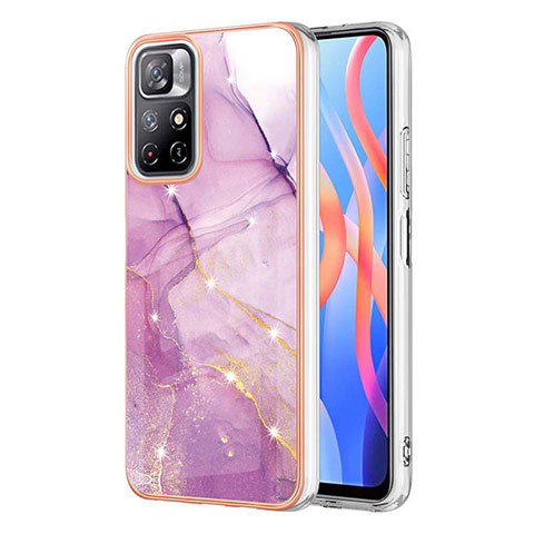 Coque Silicone Motif Fantaisie Souple Couleur Unie Etui Housse Y05B pour Xiaomi Poco M4 Pro 5G Violet Clair