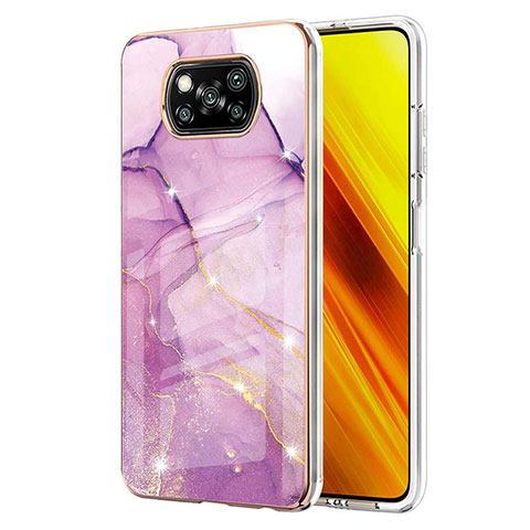 Coque Silicone Motif Fantaisie Souple Couleur Unie Etui Housse Y05B pour Xiaomi Poco X3 Pro Violet Clair