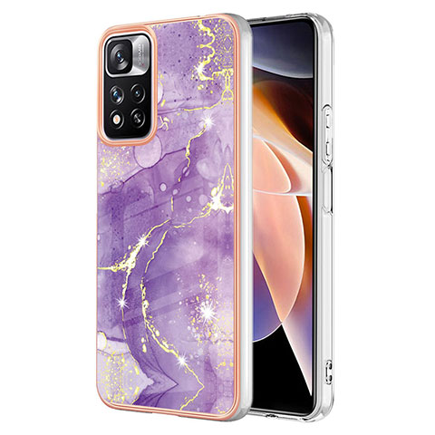 Coque Silicone Motif Fantaisie Souple Couleur Unie Etui Housse Y05B pour Xiaomi Poco X4 NFC Violet