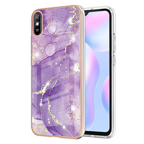 Coque Silicone Motif Fantaisie Souple Couleur Unie Etui Housse Y05B pour Xiaomi Redmi 9A Violet