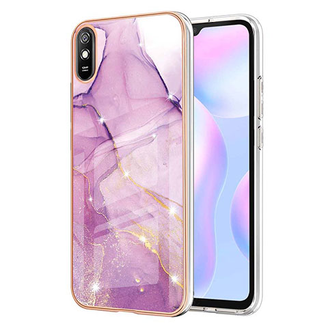 Coque Silicone Motif Fantaisie Souple Couleur Unie Etui Housse Y05B pour Xiaomi Redmi 9AT Violet Clair