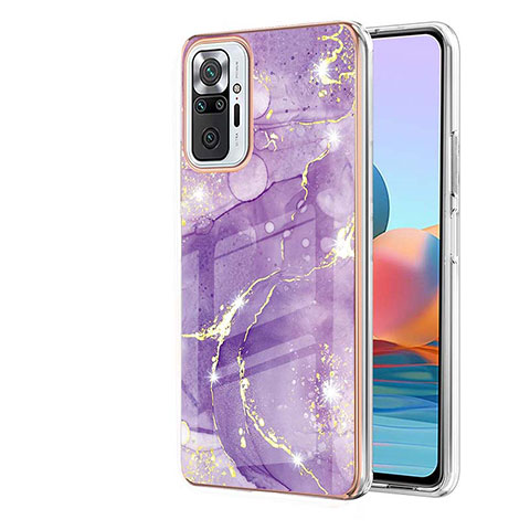 Coque Silicone Motif Fantaisie Souple Couleur Unie Etui Housse Y05B pour Xiaomi Redmi Note 10 Pro 4G Violet