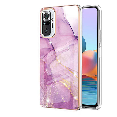 Coque Silicone Motif Fantaisie Souple Couleur Unie Etui Housse Y05B pour Xiaomi Redmi Note 10 Pro 4G Violet Clair