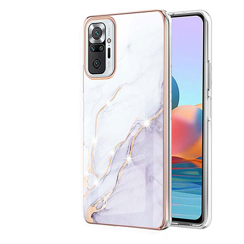 Coque Silicone Motif Fantaisie Souple Couleur Unie Etui Housse Y05B pour Xiaomi Redmi Note 10 Pro Max Blanc