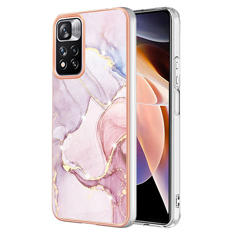 Coque Silicone Motif Fantaisie Souple Couleur Unie Etui Housse Y05B pour Xiaomi Redmi Note 11 Pro+ Plus 5G Rose