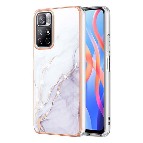 Coque Silicone Motif Fantaisie Souple Couleur Unie Etui Housse Y05B pour Xiaomi Redmi Note 11S 5G Blanc